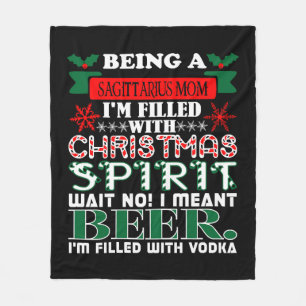 Being Sagittarius Mum Christmas Spirit Beer Fleece Blanket