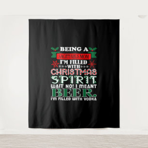 Being Sagittarius Mum Christmas Spirit Beer Tapestry