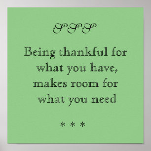 Being thankful - poster