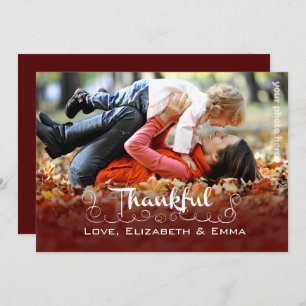 Being Thankful. Thanksgiving Custom Photo Holiday Card