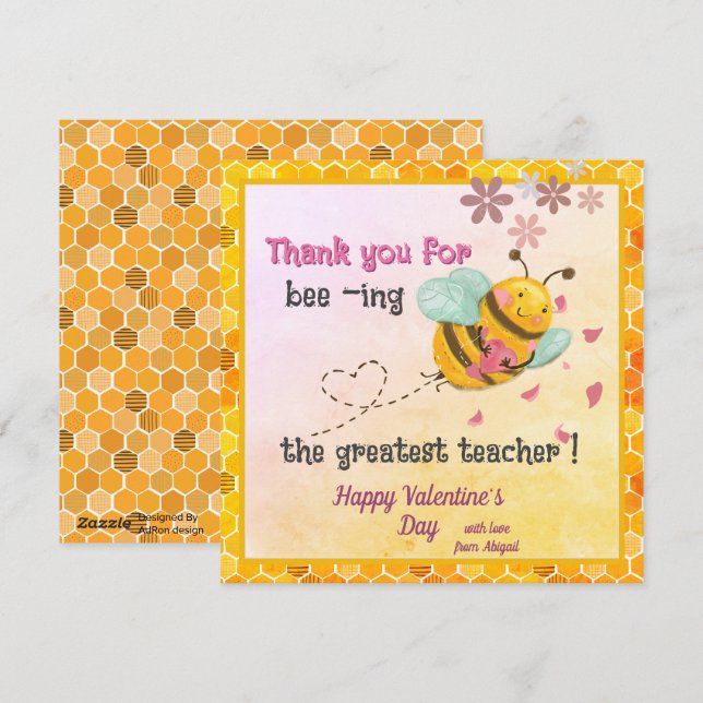 Being the greatest Teacher Valentines Day Holiday Card (Front/Back)