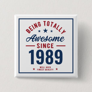 Being Totally Awesome Birthday Gift Personalised 15 Cm Square Badge