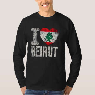Beirut Lebanon Lebanese Flag I love Beirut T-Shirt
