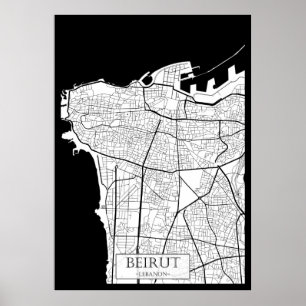 Beirut Lebanon Map Poster