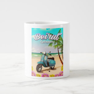 Beirut Lebanon Scooter travel poster Large Coffee Mug