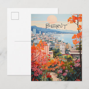 Beirut Lebanon Travel City Aesthetic Postcard