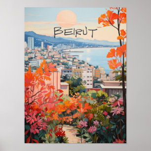 Beirut Lebanon Travel City Aesthetic Poster