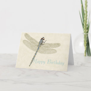 Bejeweled Dragonfly Happy Birthday Card