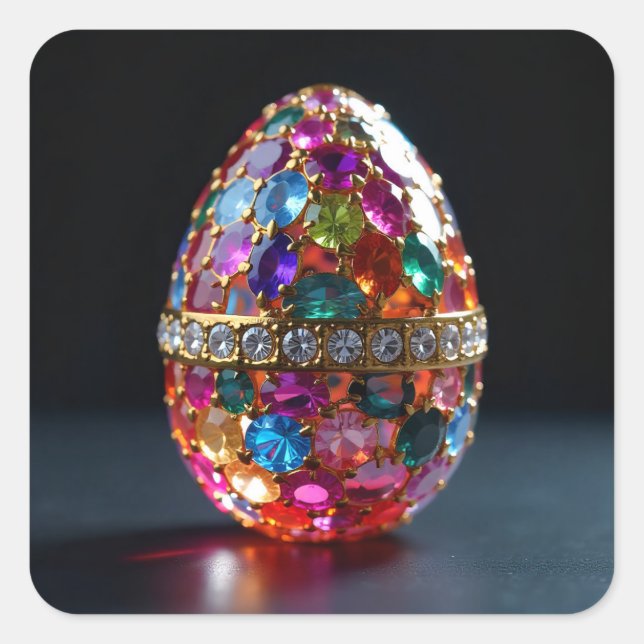 Bejeweled Easter Egg Square Sticker (Front)