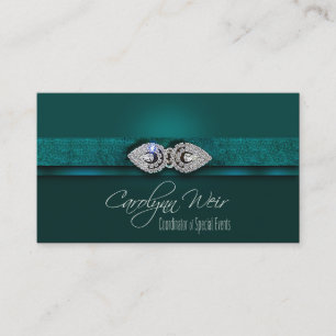 "Bejeweled" - Glamourous Elegant Event Planner Business Card