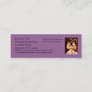 BEJEWELED VICTORIAN PARLOR CAT CALLING/CONTACT CRD MINI BUSINESS CARD