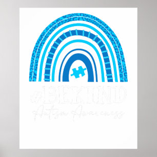 bekind autism awareness rainbo poster