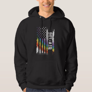 Bel-Air United States Distressed Rainbow w US Flag Hoodie