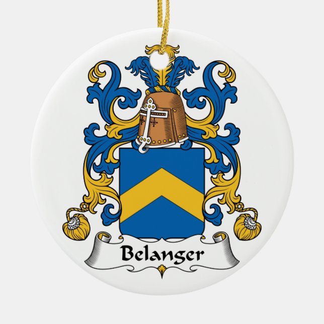 Belanger Family Crest Ceramic Tree Decoration (Front)