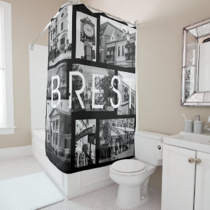 Belarus Беларусь Brest Брест Architecture Collage Shower Curtain