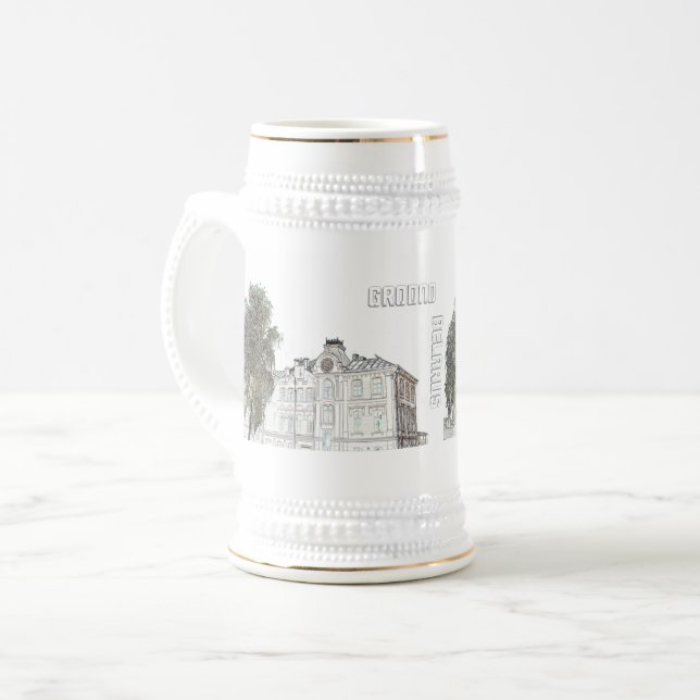 Belarus Беларусь Grodno Гродно Synagogue Beer Stein (Front Left)