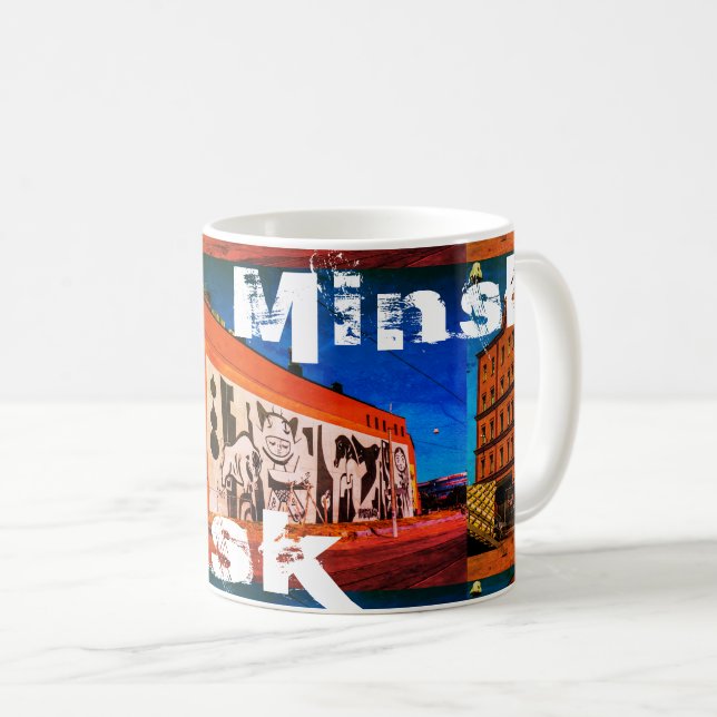 Belarus Беларусь Minsk Минск Architecture Graffiti Coffee Mug (Front Right)