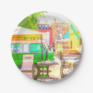 Belarus Беларусь Minsk Минск Architecture Graffiti Paper Plate