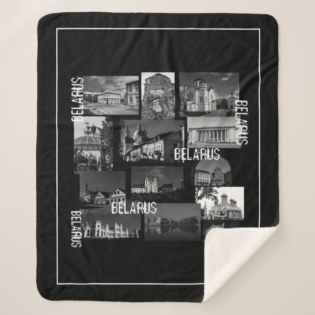 Belarus Беларусь Minsk Grodno Brest T-Shirt Blanke Sherpa Blanket (Front)