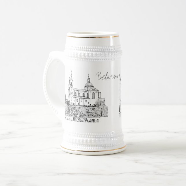 Belarus Беларусь Viciebsk Vitebsk Architecture Beer Stein (Front Left)
