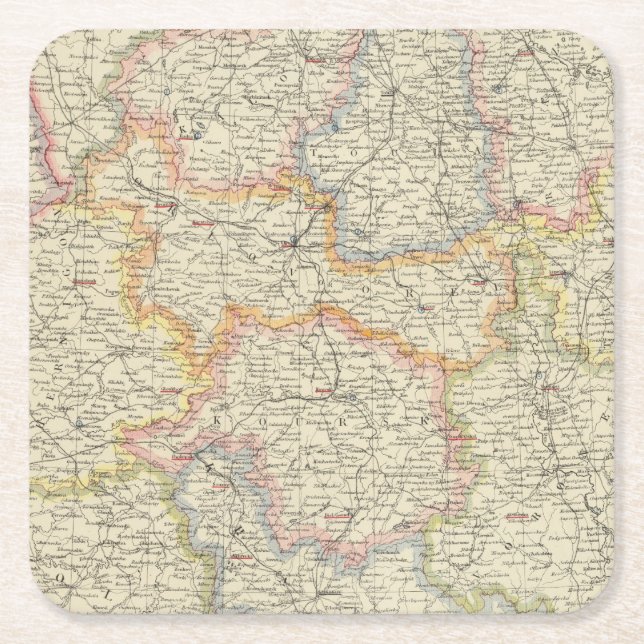 Belarus and Ukraine Square Paper Coaster (Front)