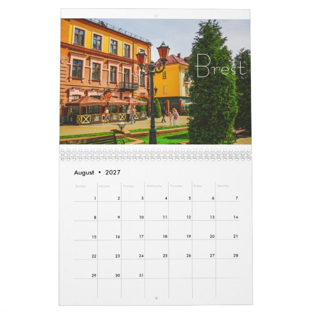 Belarus Architecture Landscape Minsk Brest Calendar (Aug 2027)