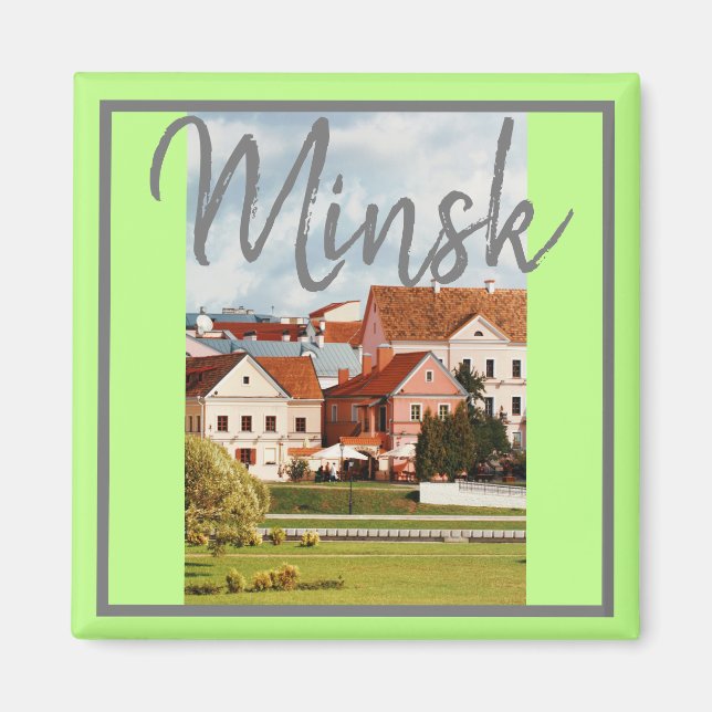 Belarus Architecture Minsk City View Magnet (Front)