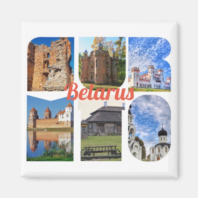 Belarus Architecture Nature Collage Magnet (Front)