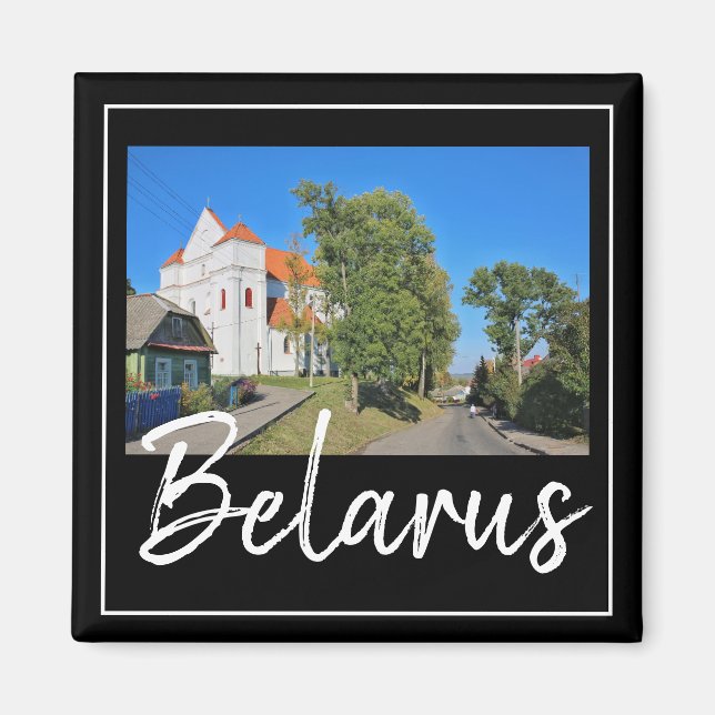Belarus Architecture Navahrudak Cityscape Magnet (Front)
