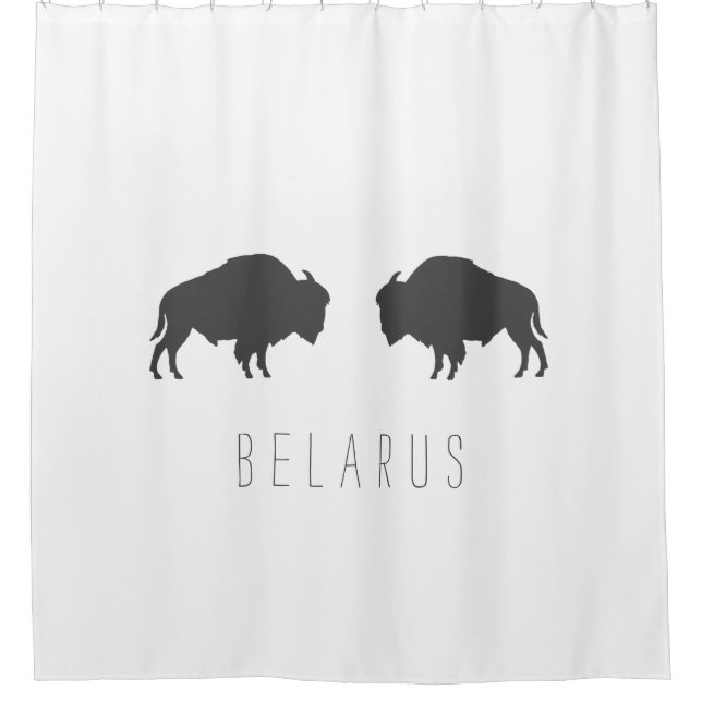 Belarus Belarusian Bison Зубр Беларусь Minimalism Shower Curtain (Front)
