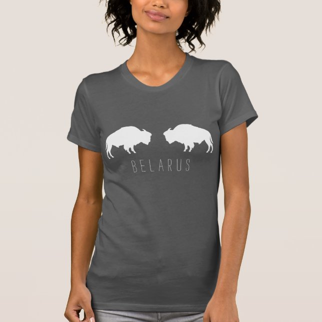Belarus Belarusian Bison Зубр Беларусь Minimalism T-Shirt (Front)