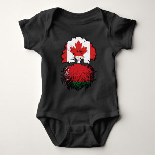 Belarus Belarusian Canadian Canada Tree Roots Flag Baby Bodysuit