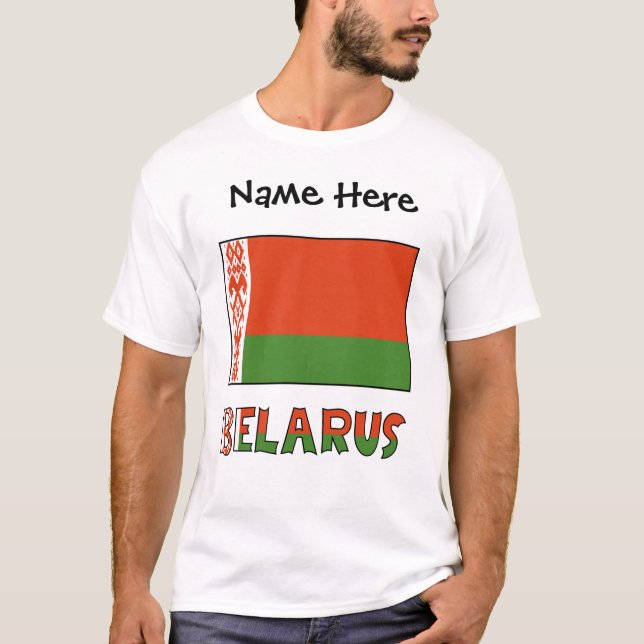 Belarus Belarusian Flag Personalised  T-Shirt (Front)