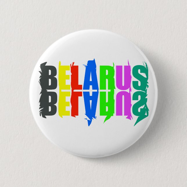 Belarus Colourful Happy Letters 6 Cm Round Badge (Front)