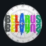 Belarus Colourful Happy Letters Dartboard<br><div class="desc">Funky Colourful Happy Cheerful Letters Belarus Item to add to your collection. A cool present / gift idea for all who love custom design items, positive vibes, travelling, is of a Belarusian Descent etc.</div>