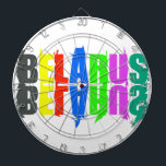 Belarus Colourful Happy Letters Dartboard<br><div class="desc">Funky Colourful Happy Cheerful Letters Belarus Item to add to your collection. A cool present / gift idea for all who love custom design items,  positive vibes,  travelling,  is of a Belarusian Descent etc.</div>