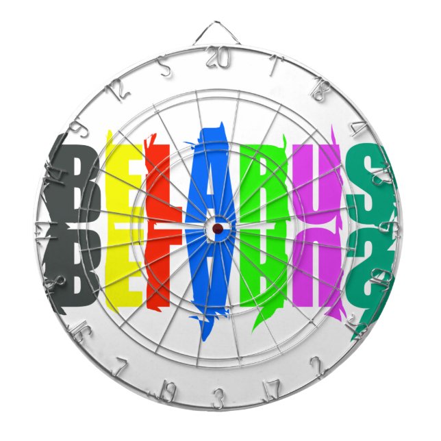 Belarus Colourful Happy Letters Dartboard (Front)