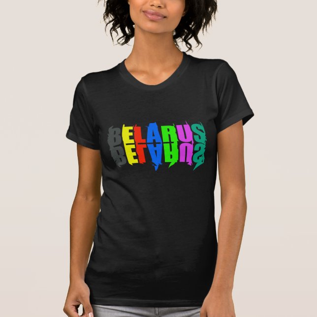 Belarus Colourful Happy Letters T-Shirt (Front)