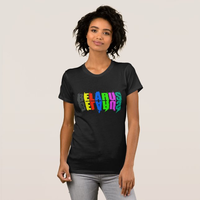 Belarus Colourful Happy Letters T-Shirt (Front Full)