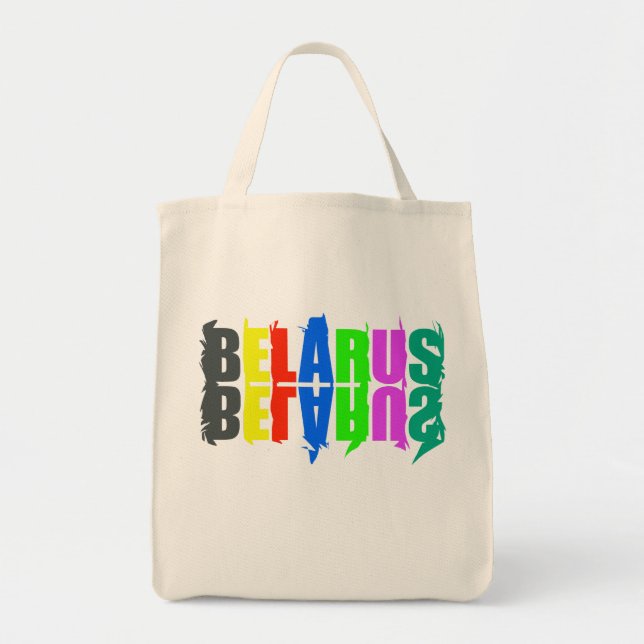 Belarus Colourful Happy Letters Tote Bag (Front)