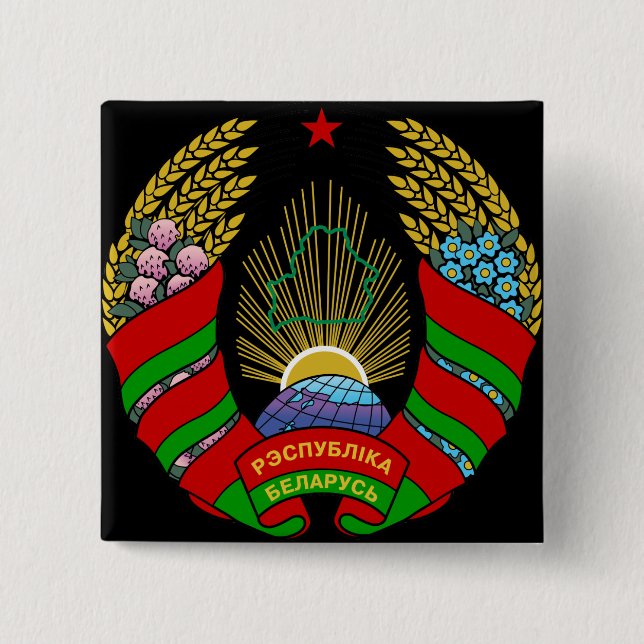 belarus emblem 15 cm square badge (Front)