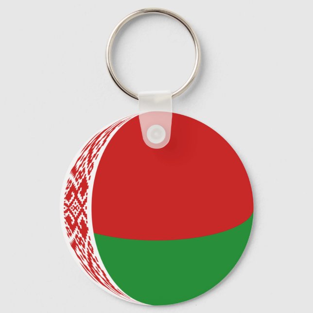 Belarus Fisheye Flag Keychain (Front)