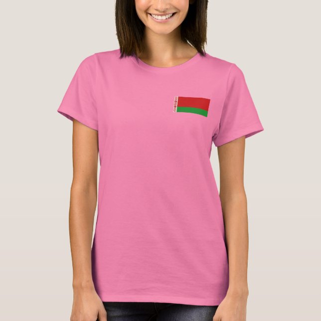 Belarus Flag and Map dk T-Shirt (Front)