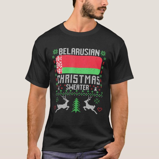 Belarus Flag Belarusian Christmas Sweater (Front)