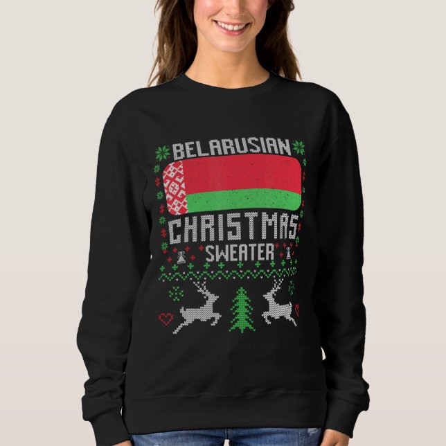 Belarus Flag Belarusian Christmas Sweater (Front)
