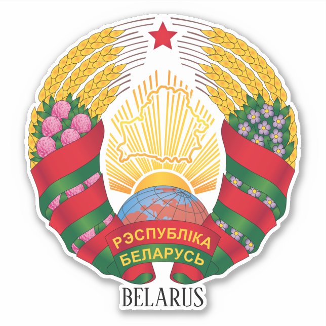 Belarus Flag Charming Patriotic Map (Front)