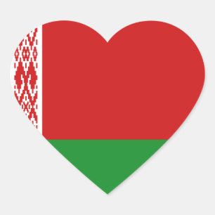 Belarus Flag Heart Sticker