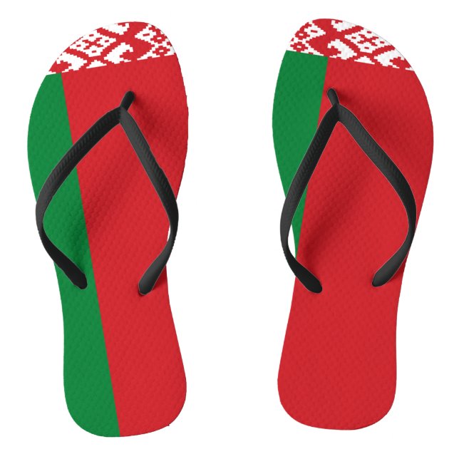 Belarus Flag Jandals (Footbed)