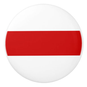 Belarus Flag (Red and White) Ceramic Knob