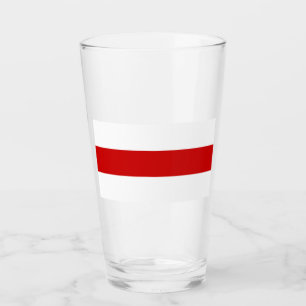 Belarus Flag (Red and White) Glass